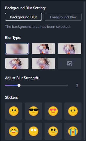 set blur video background options