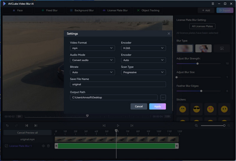 how to blur license plate in video