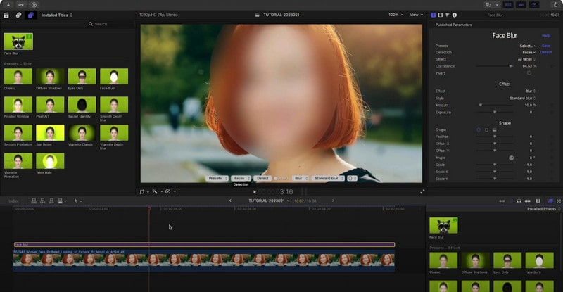 Blur Face Using Final Cut Pro