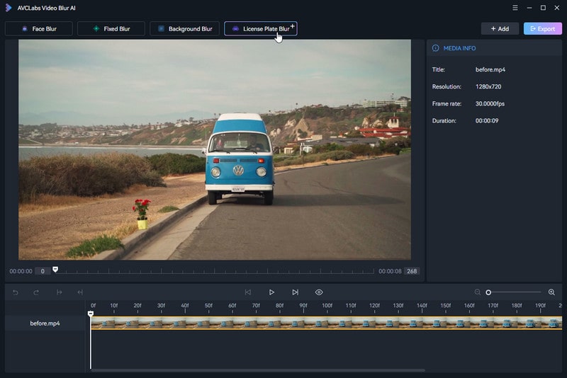 Blur License Plates with AVCLabs Video Blur AI
