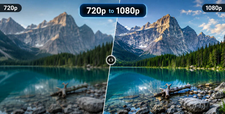 convert 720p to 1080p upscale video